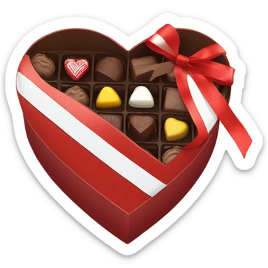 heart chocolate box sticker