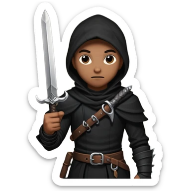 Dungeon and dragons thief in all black sticker