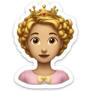 fille métisse avec une couronne et un noeud dans les cheveux  sticker
