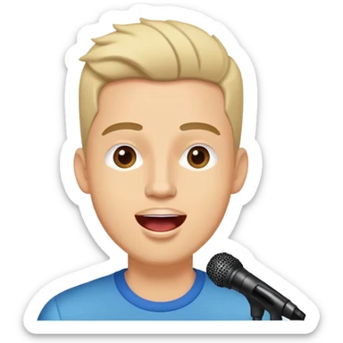 Happy Rock Pop Music Male singer in his 30s dressed with trendy style sticker