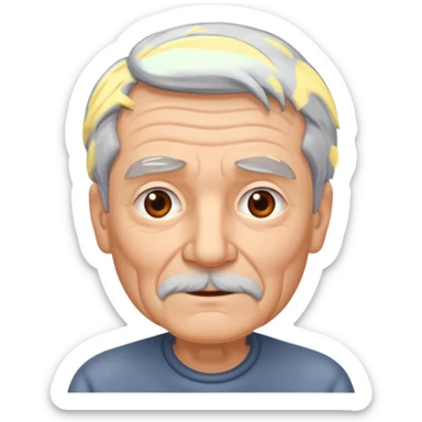 señor muy mayor pelo gris sin bigote sticker