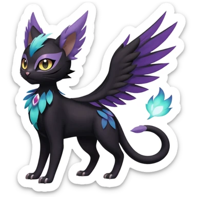 Meloetta-Purrloin-Nargacuga-Pokémon-Fakémon-fusion-hybrid-creature sticker