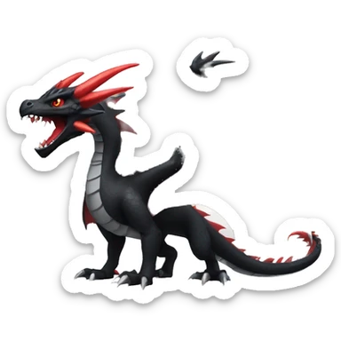 cool edgy black and red Dark-type nargacuga dragon Pokémon full body sticker