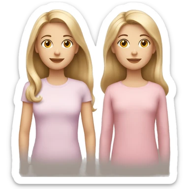 Mom with dark blond hair with a 12 year old daughter with dark blonde hair and a 10 year old daughter with light blonde hair sticker