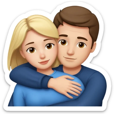 Create a man hug his girlfriend from front like 🫂 sticker