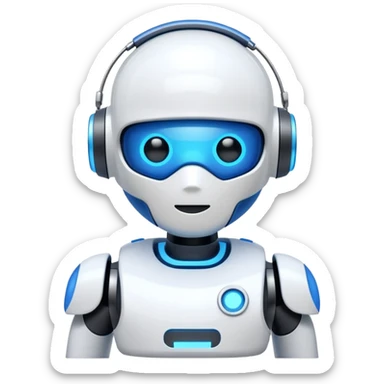 I want an AI chat bot image which represents as chat bot agent. sticker