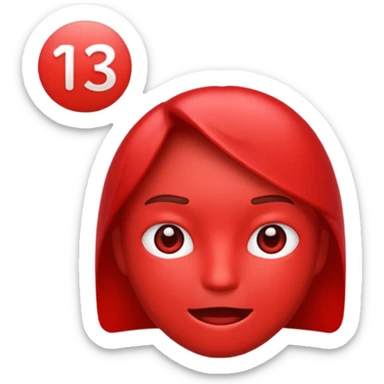 i want an emoji of the characters "13%" with a red hue sticker