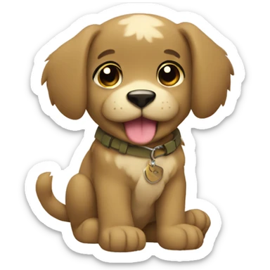 Khaki color cute paws sticker