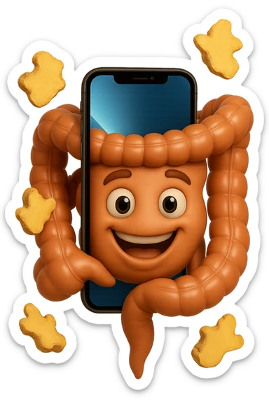 emoji stile iphone 3d di piccoli pezzi di zenzero che fluttuano in aria con pezzi di colon arrotolati intorno, iperrealistico 4k sticker