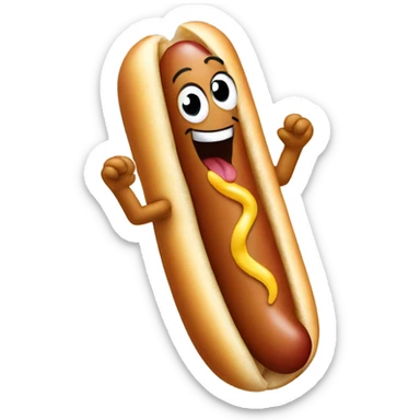 Dancing hot dog sticker