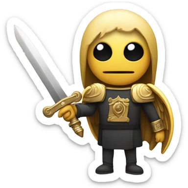 a lock with wings and arms holding a sword sticker