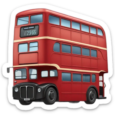Red Double decker bus sticker