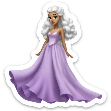 Real Ariana Grande as Galinda from wicked wearing long flowing dress  sticker