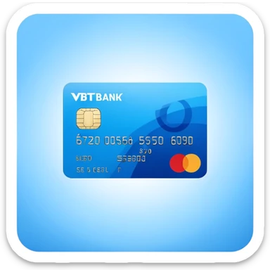 Create a set of emojis in a unified, minimalist, modern style using VTB Bank’s brand colors — shades of blue and light blue. Emojis must have a transparent background and be clearly visible at small sizes (like in Telegram): Bank card sticker