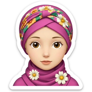 A girl wearing a headscarf sticker