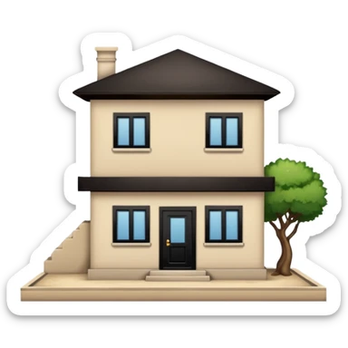 little city and small, ordinary, simple, home, Iranian-style, 1980  sticker