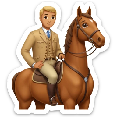 Man sit on the horse  sticker