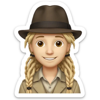 blonde Musician with dreadlocks and fedora sticker