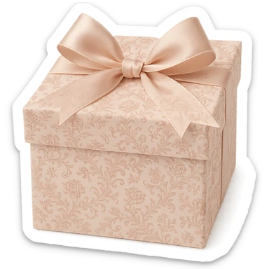 Elegant Rococo pale pink ditsy floral gift box , remove background sticker