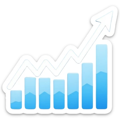 reports icon for site navigation. chart goes up and to the right sticker