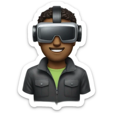 men wearing virtual reality glasses sticker