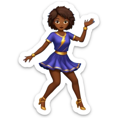 All Brown silhouette of a female dancing with thunder in the background  sticker