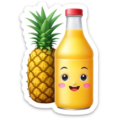 Pineapple juice bottle sticker