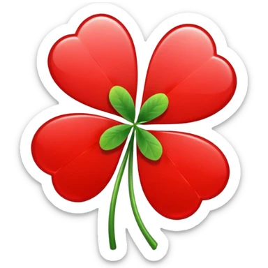 Trébol de 5 hojas rojo sticker