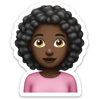Cute dark Skin gurl with a pink top  sticker