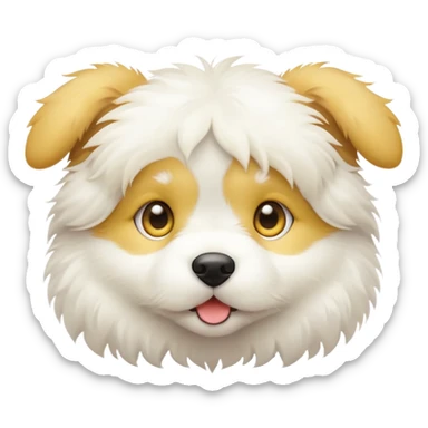 Yellow and white puppy sticker