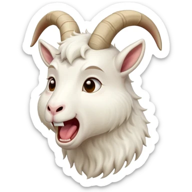 cinematic-cute-yawning-white-goat-portrait-emoji,-head-tilted-slightly-with-a-dramatic,-wide-open-yawn,-showcasing-a-soft,-downy-white-fur-with-delicate-horns-and-gently-drooping-ears,-round-eyes-barely-open-in-drowsy-contentment, sticker