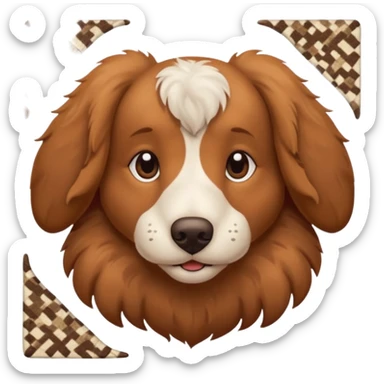 Make a cute brown dog i a carpet sticker