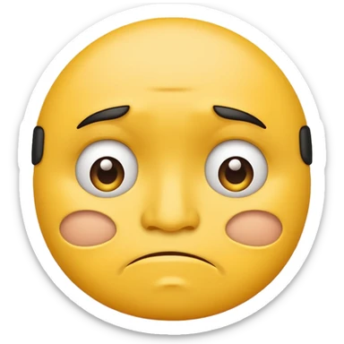A frown face emoji with a triple chin  sticker