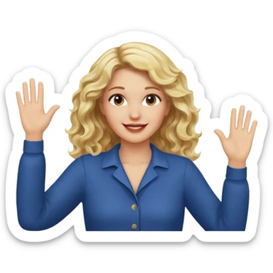 It wasn’t me, blonde wavy hair hands up smirk sticker