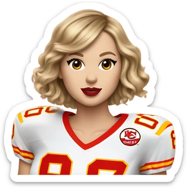 Taylor swift wearing number 87 chiefs jersey sticker