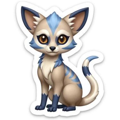 Edgy Cool Exotic Tropical Smooth Glossy Soft Genet-Absol-Primagen-fusion-creature  sticker