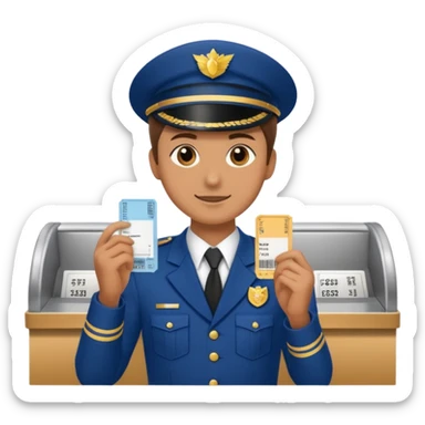 ticket seller at booth sticker