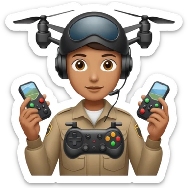 Adult with controller,Drone Pilots sticker