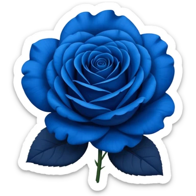 rose shape flower, no stem, now make it a vibrant and bold and darker shade of blue sticker
