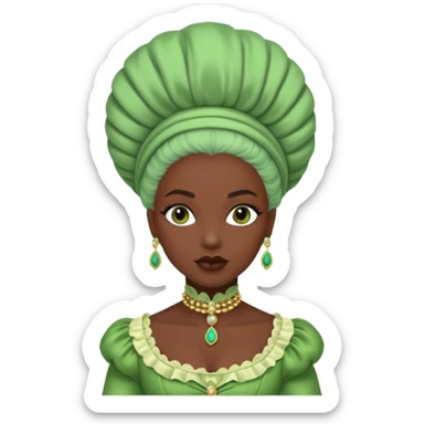 marie Antoinette green fashion dark skinned woman sticker