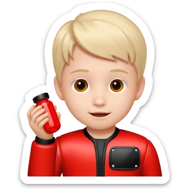 kid playing formula 1 toy sticker