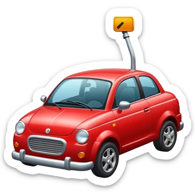 car with towbar sticker