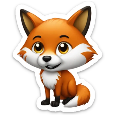 fox with a sward sticker