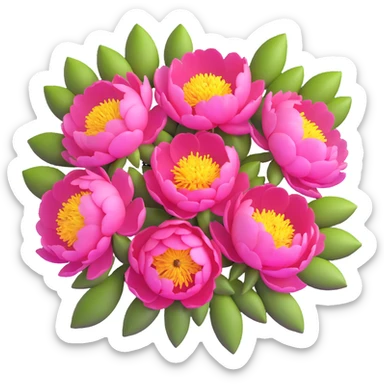 lush bouquet of peony flowers sticker