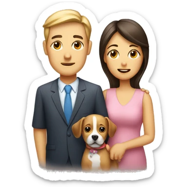 Family, mum-dad-baby-dog sticker