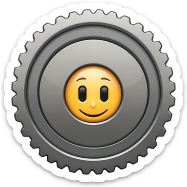 settings gear icon for site navigation. just one gear sticker