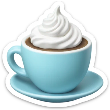 pastel blue coffee with whipped cream sticker