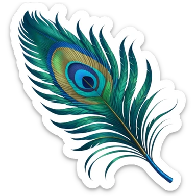 Peacock Feather leaf sticker