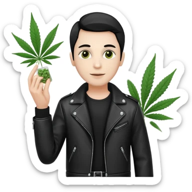 dealer white style gang with cannabis on a hand sticker