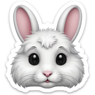 white rabbit with a black spot near the eyes sticker